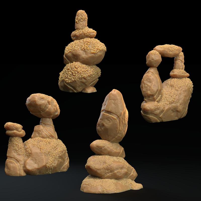 Spirit Rocks Scatter Terrain |PRESUPPORTED | Yokai Lodge