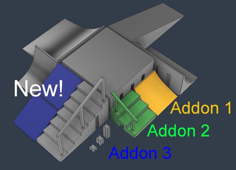 Fingerboard Skatepark Modular - Ramps, Rail and Stairs