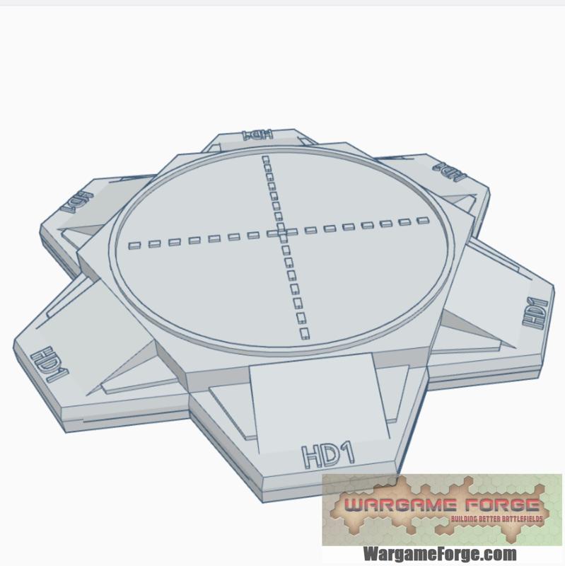 Military Large Landing Pad Hex Map Scale HMSMil002