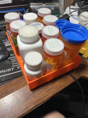 Prescription bottle tray