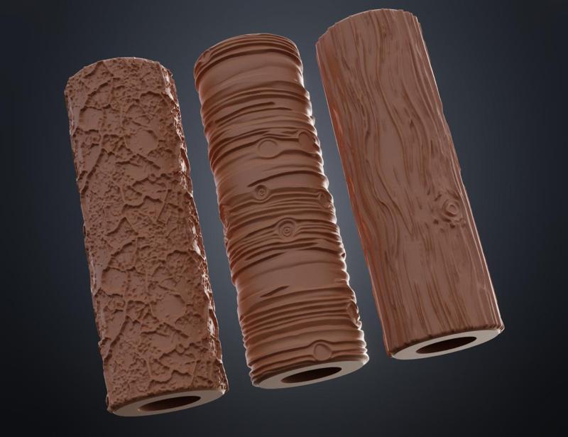 Texture Rollers Wood and tree bark Vol.2 (4-6)