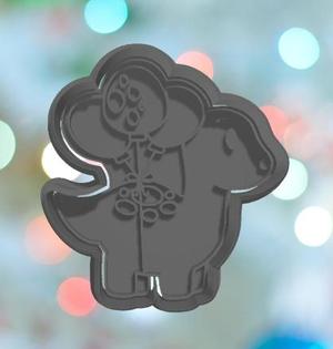 Dinosaur Brachiosaur With Balloons Cookie Cutter