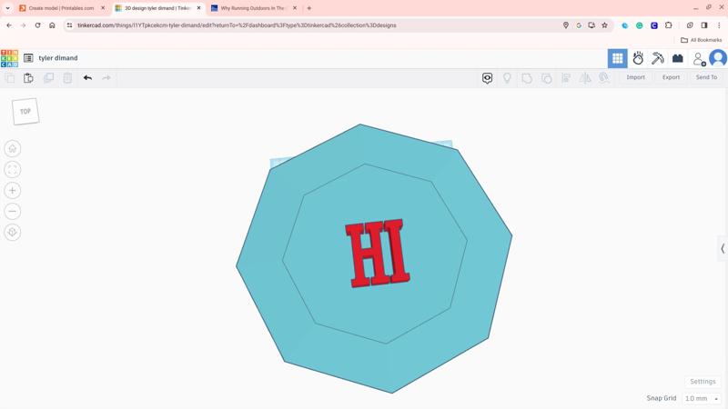 diamond that says hi