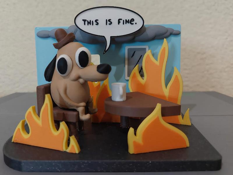 This is Fine Dog Diorama remixed for Bambulab with AMS