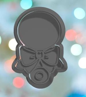 Baby Shower Rattle With Bow Cookie Cutter