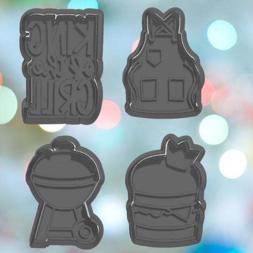 Fathers Day King Of The Grill Cookie Cutter Set