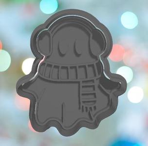 Christmas Ghost With Scarf Cookie Cutter