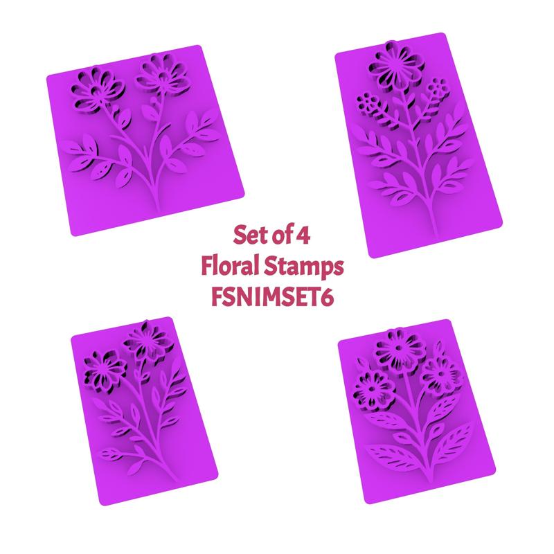 Set of 4 Floral Stamps FSNIMSET6