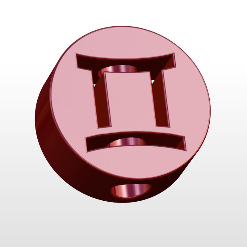 Gemini SIGN 3D PRINTED STRAW TOPPER. ZODIAC STRAW BUDDY 3D PRINTING STL FILES. FUNNY STRAW DIGITAL STL FILE - 3D PRINT FILE