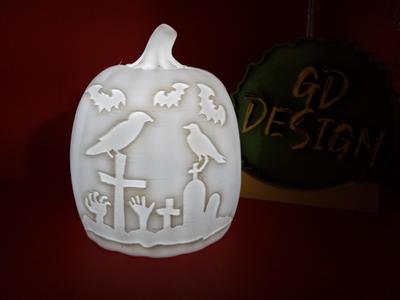 Crow Graveyard Halloween Pumpkin Lights