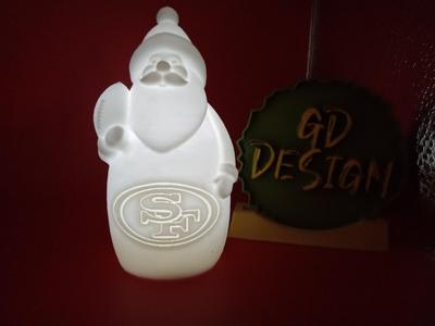 San Francisco 49ers CHRISTMAS NFL FOOTBALL SANTA LIGHT