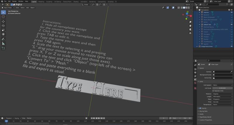 Europe Asunder 6mm Nameplate Generator NAP-ACC-2