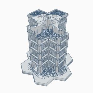 Gothic Ruined Building 25 with Hex Base GRHB025