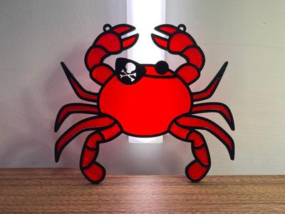 Pirate Crab – Stained Glass Style Snap-Fit 