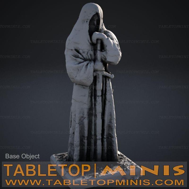 Large Stone Statue With Sword