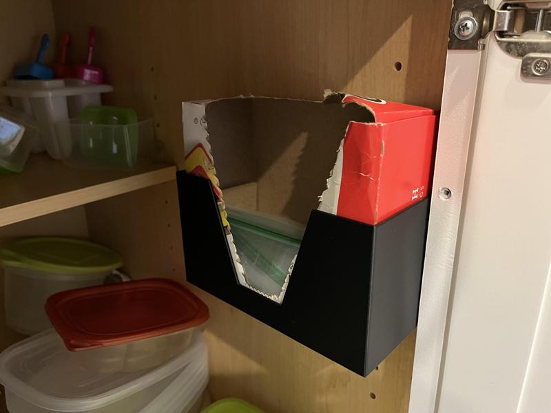 Cabinet Ziploc Bag Box Holder for Large Box of Sandwich Bags