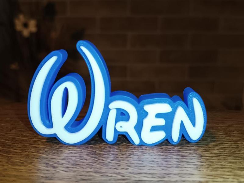 Disney Name Sign Wren Kid Room Wall Decor Tag 