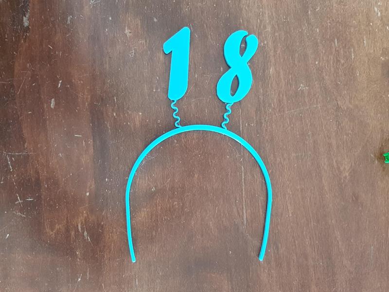 18 Years Happy Birthday Bobbleheands Hairband - Cerchiello a molla