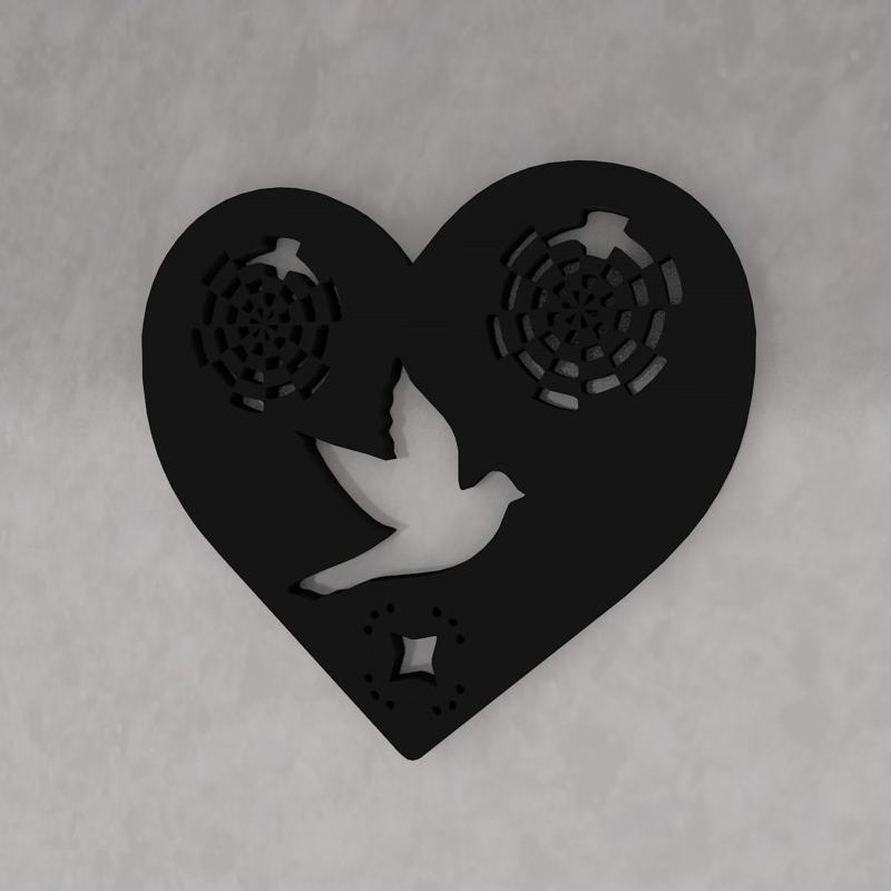 Heart WALL ART DECOR 2D SCULPTURE WAHELISH31