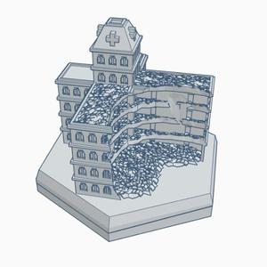 Modern Ruined Building 11 Ruined Hospital Hex Map Scale HMSMR011