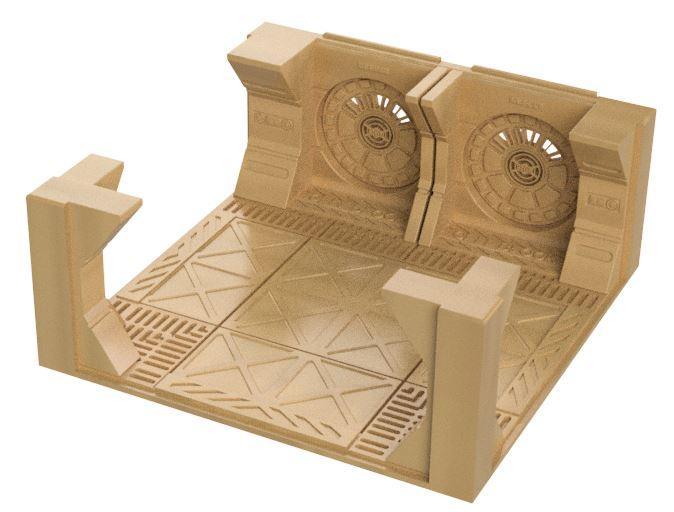 Sci Fi Prison Corridor - 3 Way with Cell