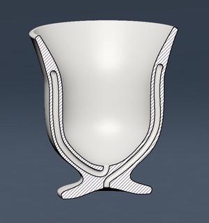 A less obvious Pythagorean/greedy cup.