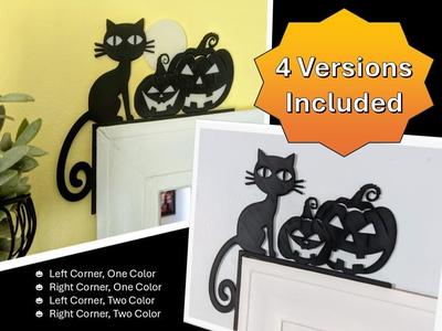 Halloween Cat/Pumpkin Door Topper