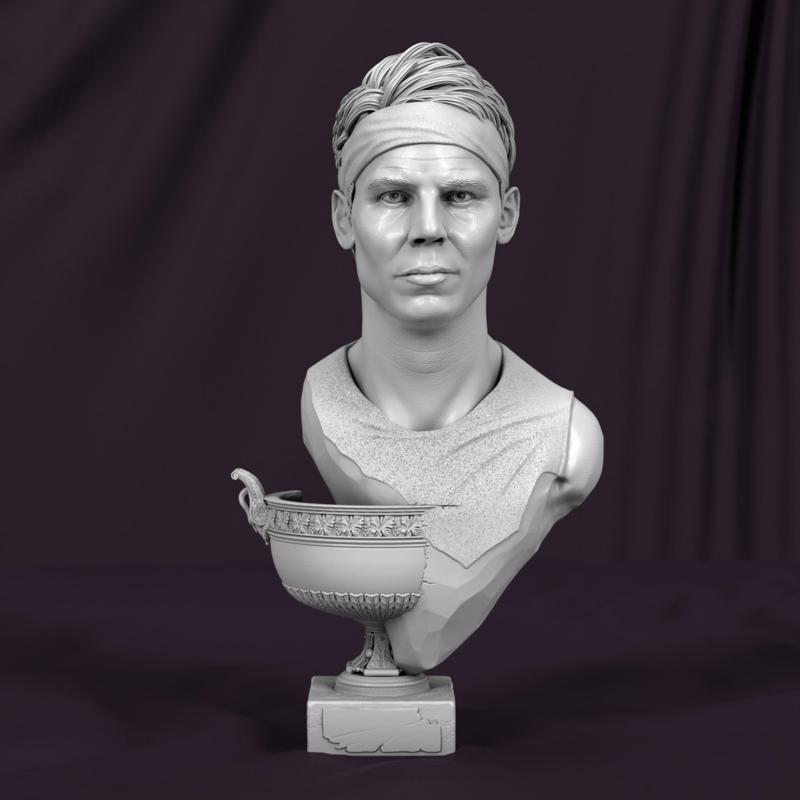 Rafael Nadal bust for 3D printing