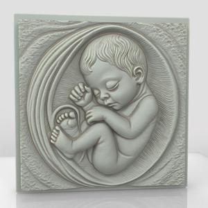 Baby Fetus Bas Relief Wall Decor -1