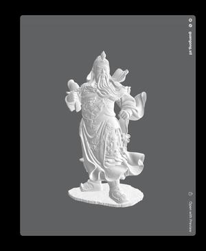 guangong standing sculpture full body