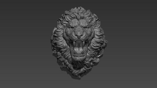 Lion head angry