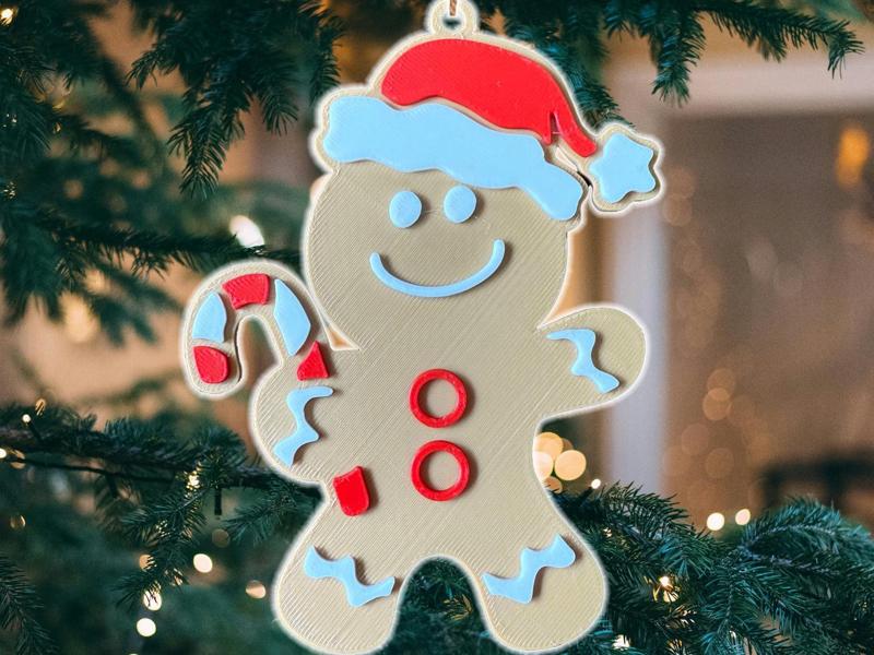 Christmas Gingerbread Man v2 Tree Ornament