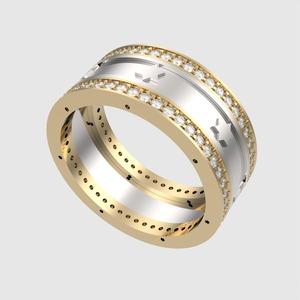 Jewish Two-Tone Enamel Ring 3D print