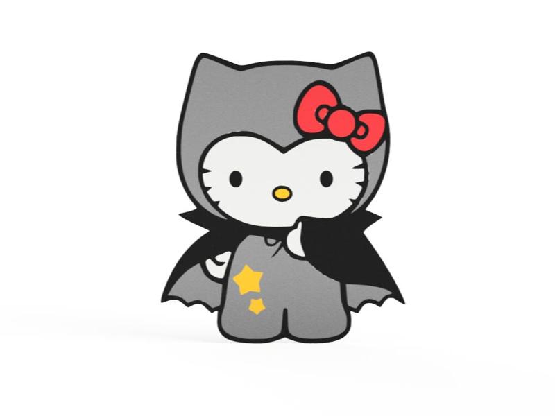 Hello Kitty Vampire Halloween Wall Art