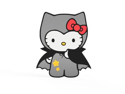 Hello Kitty Vampire Halloween Wall Art