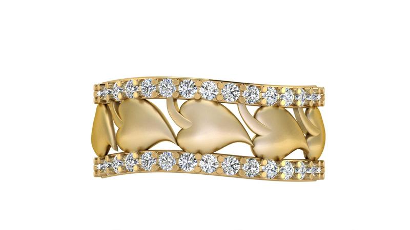 Heart Leaf Diamond Ring