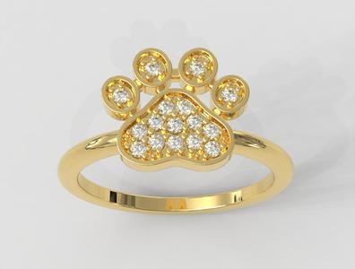 Diamond Paw Ring