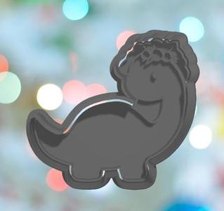 Dinosaur Brachiosaur With Florals  Cookie Cutter
