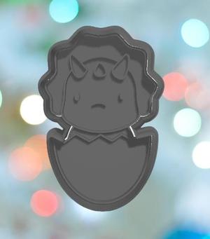 Dinosaur Triceratops in Egg  Cookie Cutter