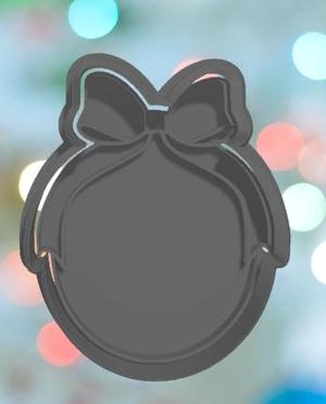 Oval Plaque With Ribbon Bow Cookie Cutter