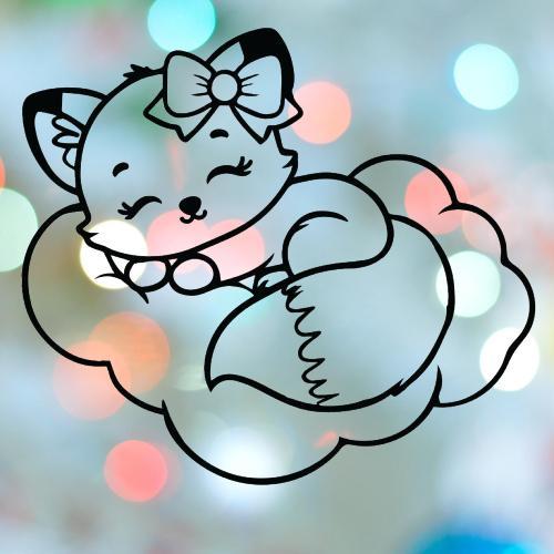 Fox Girl Sleeping On Cloud Cookie Cutter