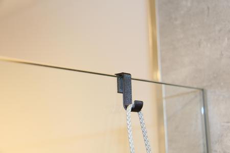 Shower glass hook (metric and inch)