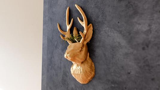 jackalope head wall mount planter pot flower vase stl