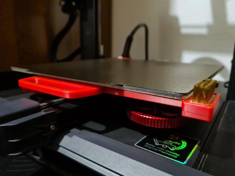 Ender 3 S1/Pro Brush Holder w/Bed Handle