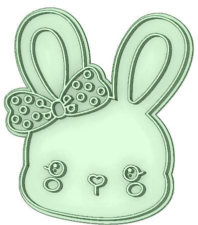 Bunny bow face cookie cutter