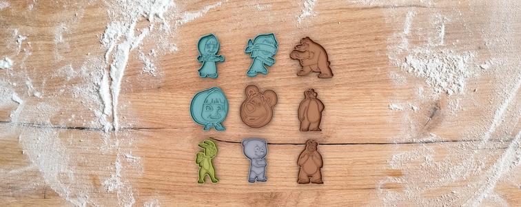 11 cookie cutter pack from Masha and the Bear