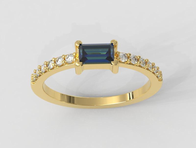 Baguete Gemstone Ring