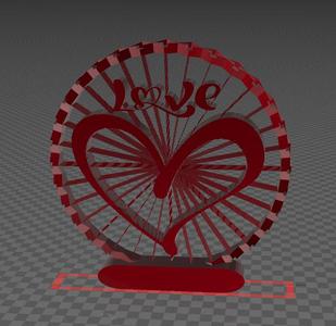 Suspended Love and Heart - Thread Art