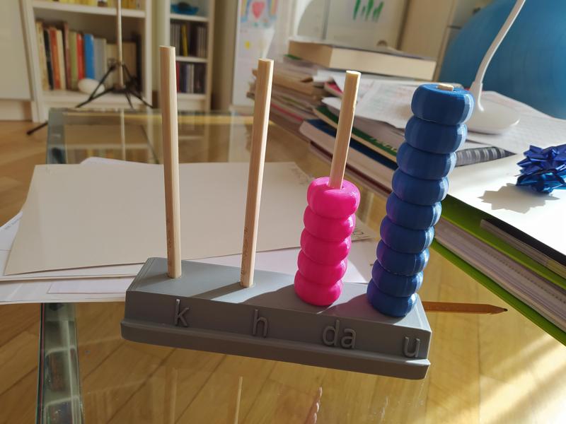 Abacus with Seeds and Numbers