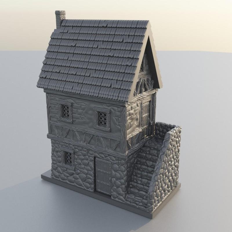 Two Story House - Tabletop Terrain - 28 MM
